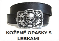 Kožené opasky s lebkami
